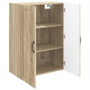vidaXL Vegghengt skap Sonoma eik 66 x 34,5 x 90 cm Konstruert tre