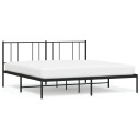vidaXL Sengeramme i metall med sengegavl svart 180x200 cm