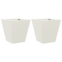 Plantekasser hvit 2 stk 30x30x30 cm stål