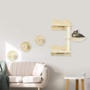Klatrevegg & skrapestolper med hengekøye, beige/kremhvit