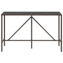vidaXL Barbord med glassplate brun 180x70x110 cm polyrotting