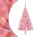  Kunstig Forhåndsopplyst Juletre med 150 LED Rosa 120 cm PVC