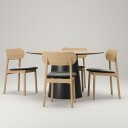 Decotique Social/elephant Spisegruppe Naturlig / Sort / Sort Fløyel   Spisegrupper Eik   351307 300806 4