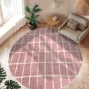 Rundt teppe   Zola Natural Cotton Shaggy rosa Størrelse: Ø 240 cm