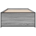  Sengeramme grå sonoma 100x200 cm konstruert tre og metall 8721012987654