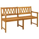 vidaXL Utendørs benk 2  seter 150 x 56 x 90 cm Solid akasietre