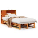  Seng med bokhylle uten madrass voksbrun 100x200 cm heltre 8721158626912
