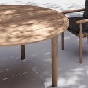 Dedon TIBBO spisebord Ø 150 cm w/parasol hole BQM teak 0205