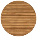 vidaXL Bordplate Ø 90 x 3,5 Rund Massivt Teaktre Naturlig