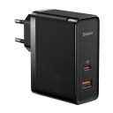Baseus GaN5 Pro 2-ports USB/USB-C 100W PD Mac-lader - svart
