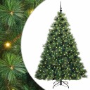 Kunstig juletre med 300 LED med stativ grønn 210 cm PE og PVC