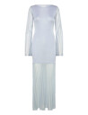 Malina Haisley Sheer Knitted Maxi Dress Blue XS