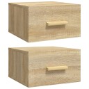  Veggmontert nattbord 2 stk sonoma eik 35x35x20 cm 8720287083276