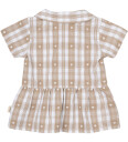 Petit Piao Off White Heart Skjorte S/S Round Woven 104