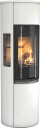 Contura 596G Style hvit vedovn med sideglass og glassdør
