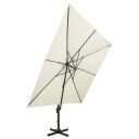 vidaXL Hengeparasoll med dobbel topp 300x300 cm sand