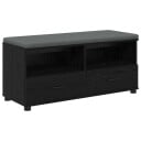vidaXL Gangbenk Svart Eik 100 x 38 x 46 cm Konstruert treverk og stoff
