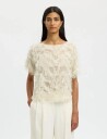 Selected Slfmyline Ss Boat Neck Top B Cream 42