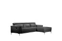 Hjørnesofa 3 seter Lund Svart Lær/PU Høyre Manuell Recliner   Svart Lær/PU Høyre Manuell Recliner