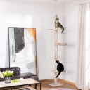 Northio Høydejusterbar Cat Tree Beige Med Sisal-Søyler