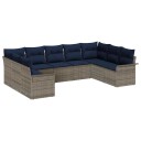 vidaXL Hagesofa Set 9 stk. Lysegrå polyrotting