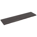 vidaXL Vegghylle m?rkegr? 200x50x6 cm behandlet heltre eik