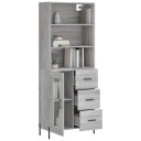 vidaXL Highboard grå sonoma 69,5x34x180 cm konstruert tre 8720845928902