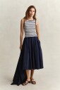 GANT Jersey Woven Combo Dress   Navy   S
