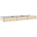 vidaXL Hevet Hagebed Elfenben 240 x 80 x 24 cm kaldvalset stål
