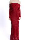 Bardot Adoni Off Shoulder Maxi Dress   Red   36