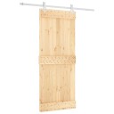  Skyvedør Naturlig og Hvit 85 x 210 cm Massiv Furu Tre