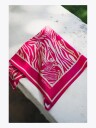 Rebeloup Sarah Zebra Silk Scarf Rosa ONE SIZE