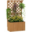 Høybed plantekasse med espaliertak espalier plantepotte blomsterkasse tre hagespalier 64 x 33 x 122cm for hage balkong terrasse