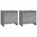  Nattbord 2 stk grå sonoma 45x34x44,5 cm konstruert tre