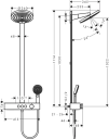 Hg Pulsify S Showerpipe 260 - 2Jet Ecosmart Med Showertablet Select 400, Krom
