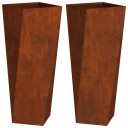 vidaXL Plantekassed 2 pcs Rusten 30 x 30 x 75 cm Cortenstål
