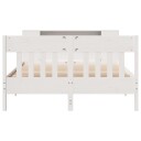  Seng med bokhylle uten madrass hvit 120x190 cm heltre furu 3323195