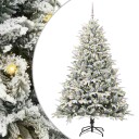  Kunstig forhåndsbelyst juletre med kule sett grønn 240 cm