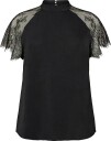 Zizzi   Kortermet bluse Mgudrun S/S Blouse   Svart