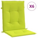 vidaXL Hage stolputer 6 stk. Oxford Stoff Lys grønn 100 x 50 x 3 cm