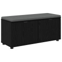 vidaXL Gangbenk Svart Eik 100 x 38 x 46 cm Konstruert treverk og stoff