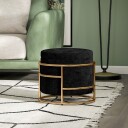 Black Velvet Storage Ottoman – 24L skjult rom