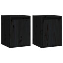 vidaXL Veggskap 2 stk svart 30x30x40 cm heltre furu