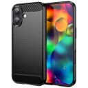 iPhone 17 Børstet TPU deksel   karbonfiber   svart