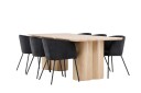 Venture Home Olivia Spisegruppe 210 cm Rektangulær med 6 Berit stoler Whitewash/Sort