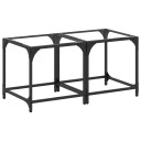  Sofabord med gjennomsiktig glassplate 2 stk 40x40x40 cm stål 845959