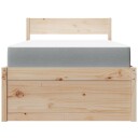 Seng med skuffer og madrass 100x200 cm heltre furu