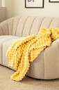 KMCarpets Stripe Pledd 130x170 Gul