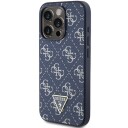 Guess 4G Triangle Metal Logo Etui til iPhone 15 Pro - Blå