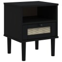  Nattbord SENJA rotting utseende svart 40x35x48 cm heltre furu 8721012134287